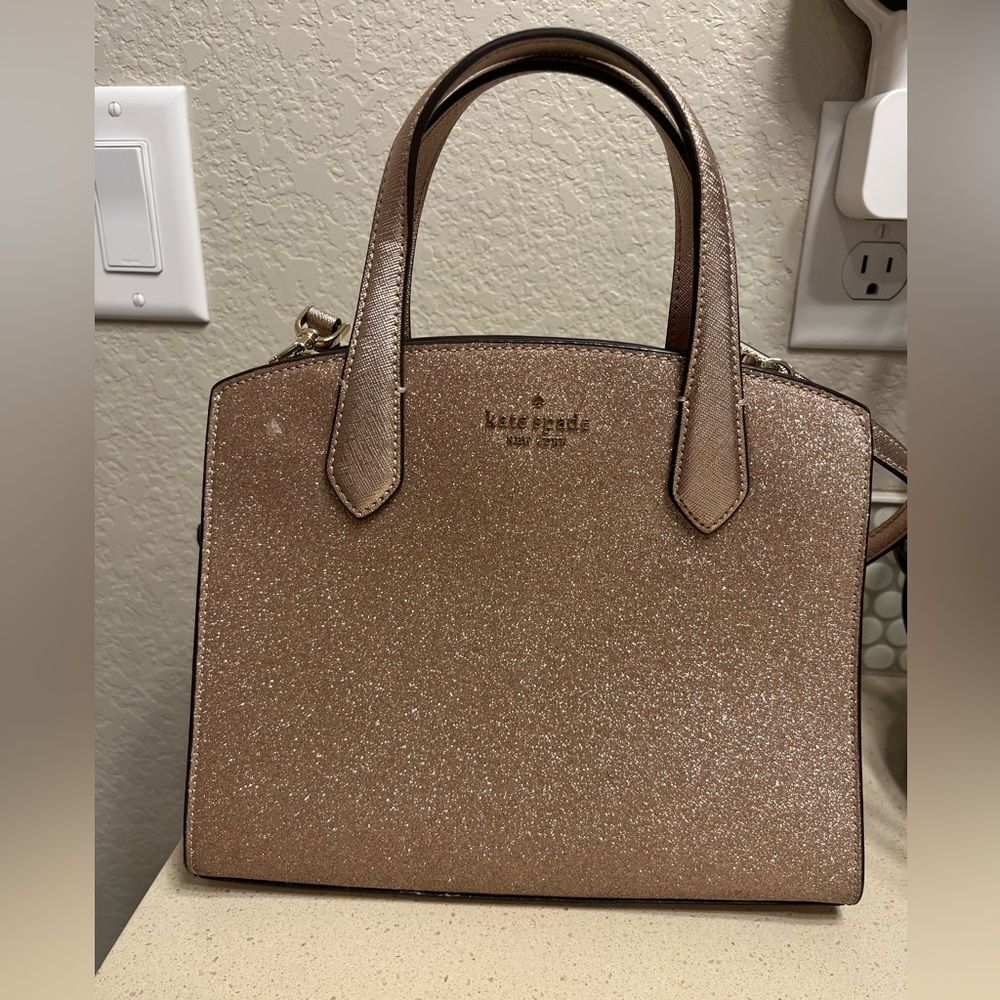 Kate Spade Tinsel Satchel in Rose gold